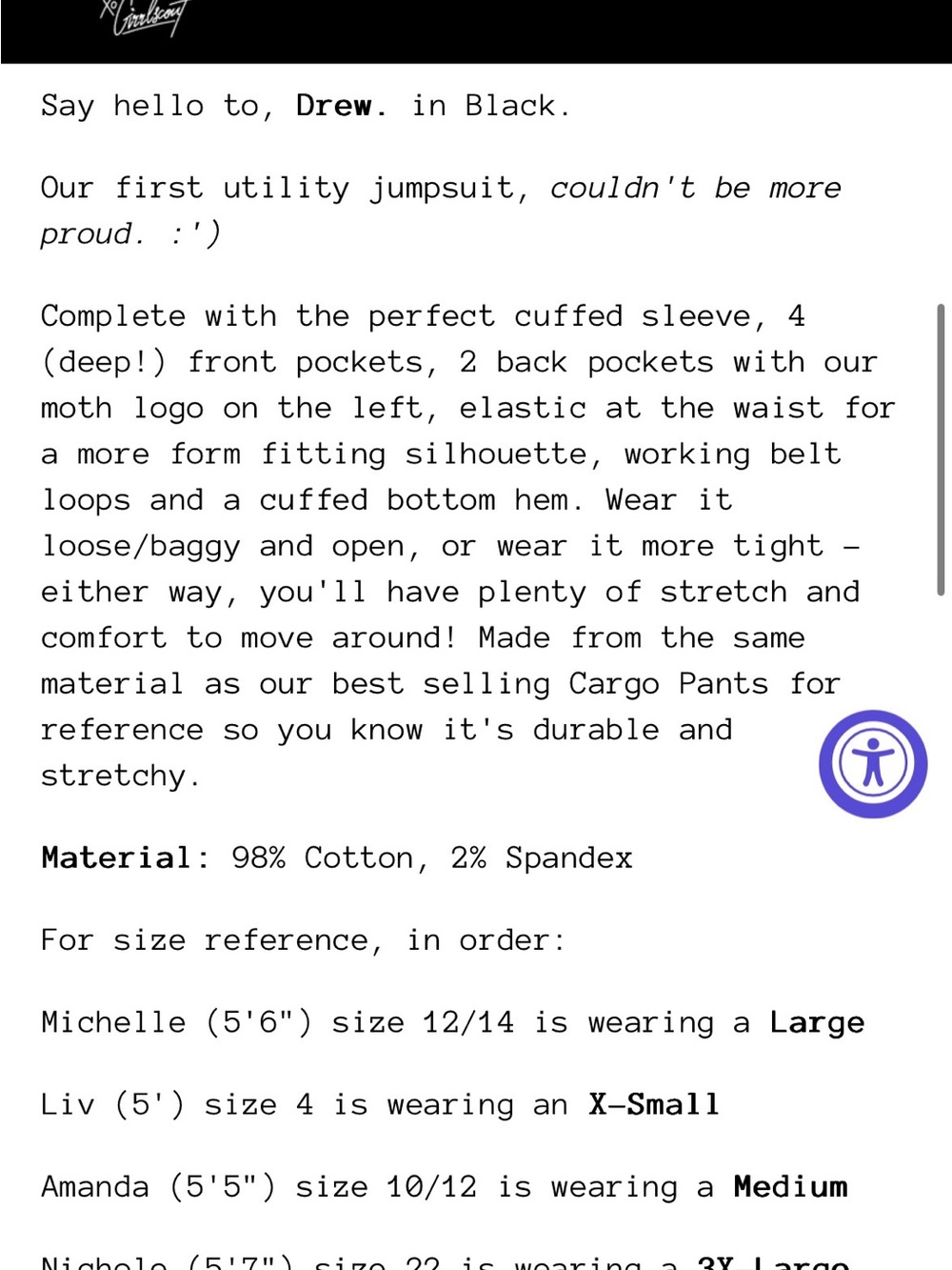 Girrlscout Drew Utility Jumpsuit XL - Picture 4 of 4
